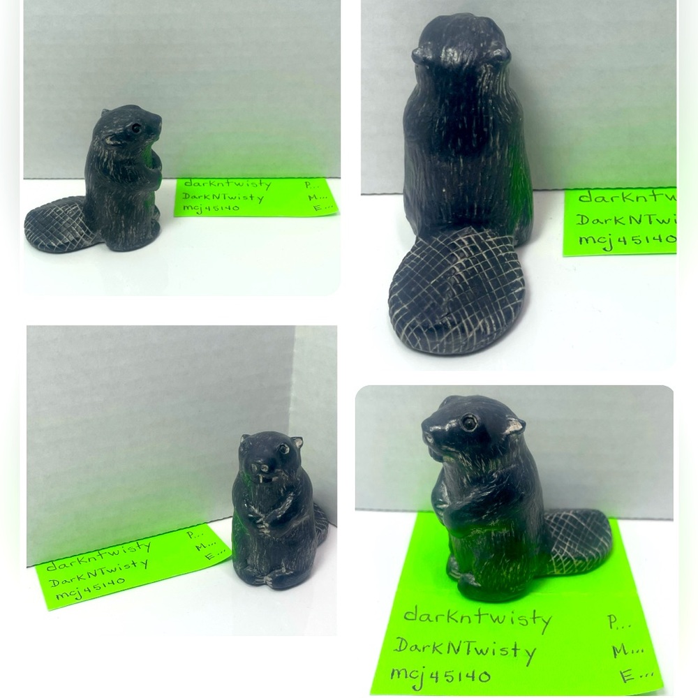 NWOT Vintage The Wolf Sculptures Canada Soapstone Beaver - Picture 9 of 16